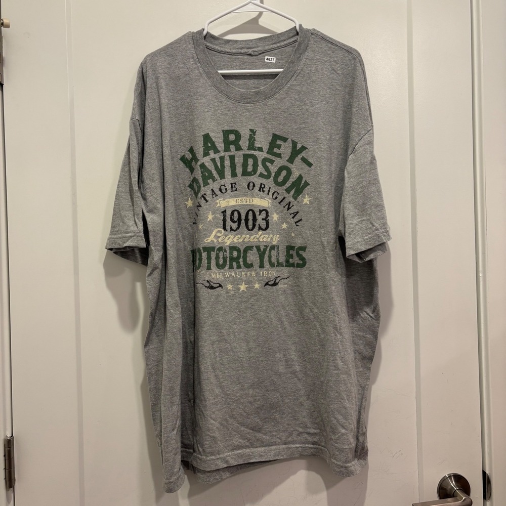 Harley-Davidson Lake Geneva Wisconsin Vintage Original 1903 T-Shirt Gray Mens XL